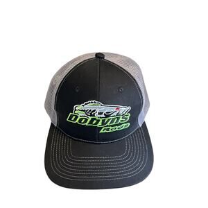 Dobyns Rods Hat Black With Gray Mesh Green Logo Snap Back Fishing